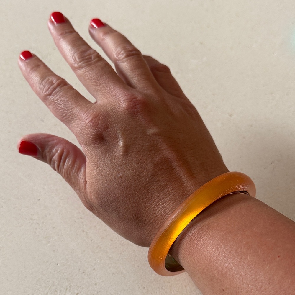 Alexis Bittar Lucite Tapered Orange Bangle Bracelet
